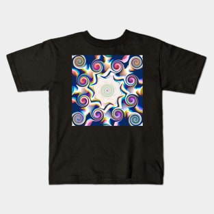 swirly trippy colprful design Kids T-Shirt